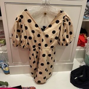 Fabrik Polka Dot Puff Sleeve Romper